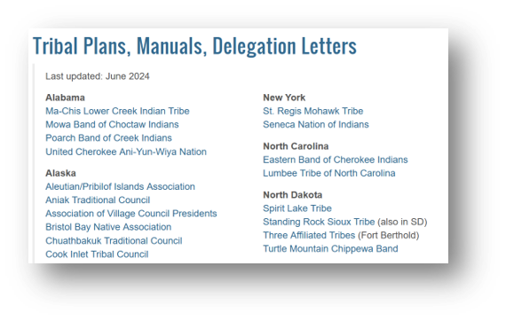 Tribal Programs Tribal Programs